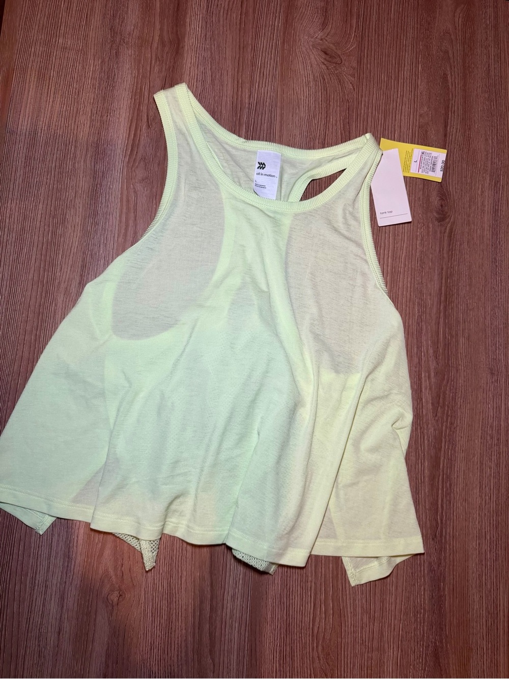 Light Yellow Racerback Swing Tank Top -athletic tank top